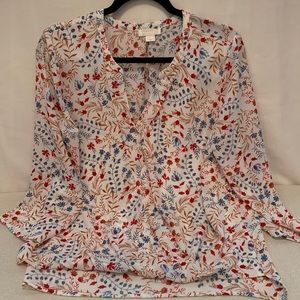 Fin and Grace Flowered three-quarter length sleeve size large